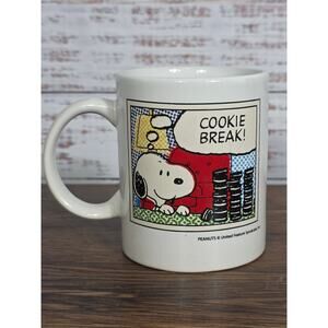 Peanuts Snoopy "Cookie Break!" Coffee Mug Comic Strip Vintage Style Cup